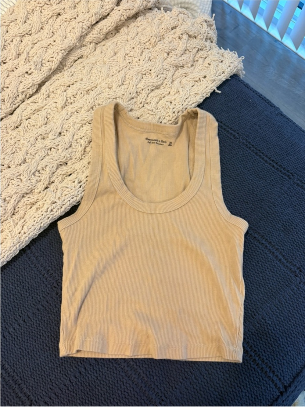 Abercrombie & Fitch Women's Ribbed Tank Top — Tan